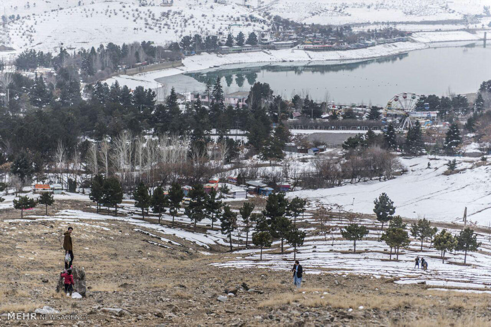 تفریحگاه بند قرغه کابل در فصل زمستان