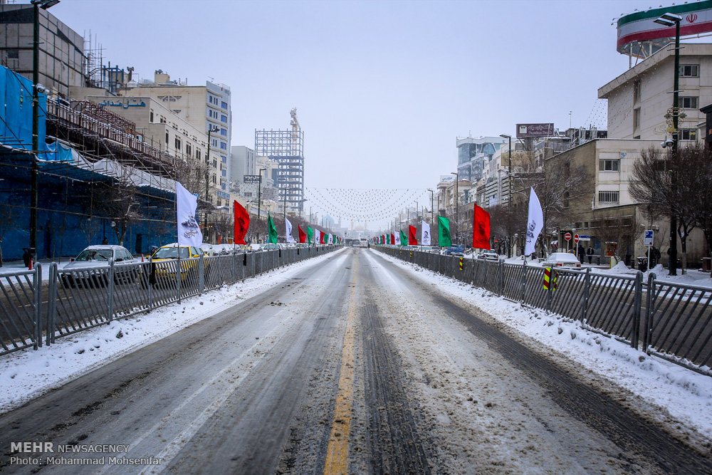بارش برف زمستانی در مشهد مقدس