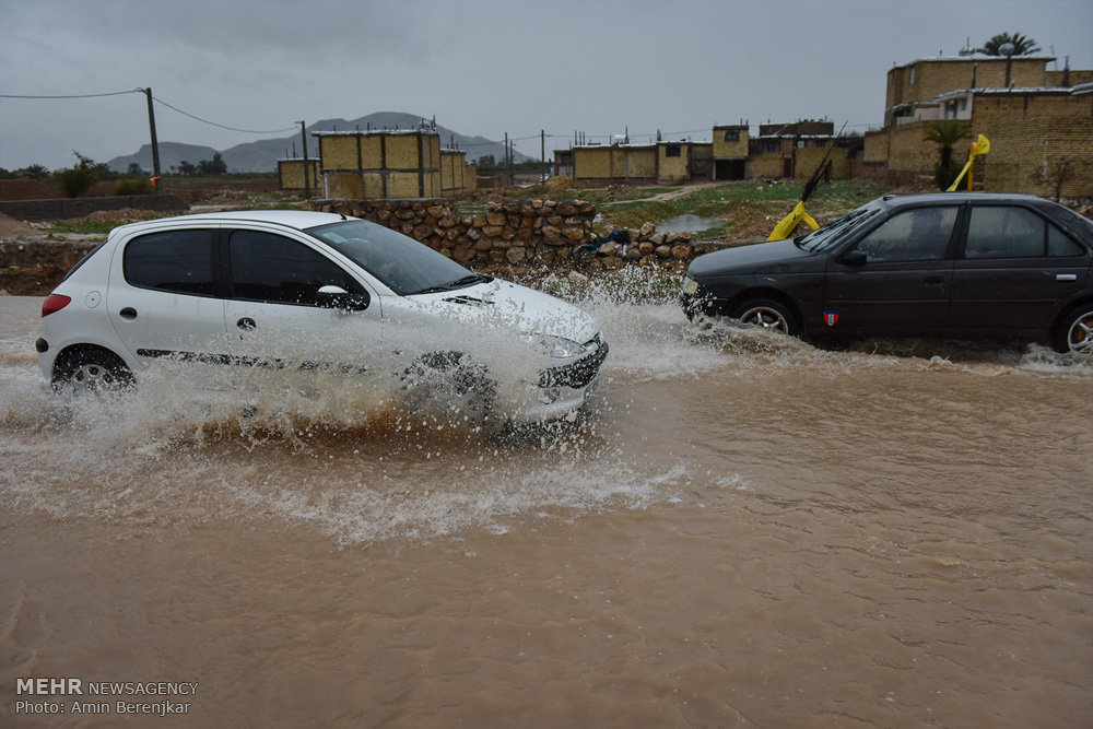 بارش شدید باران در شهرستان داراب استان فارس