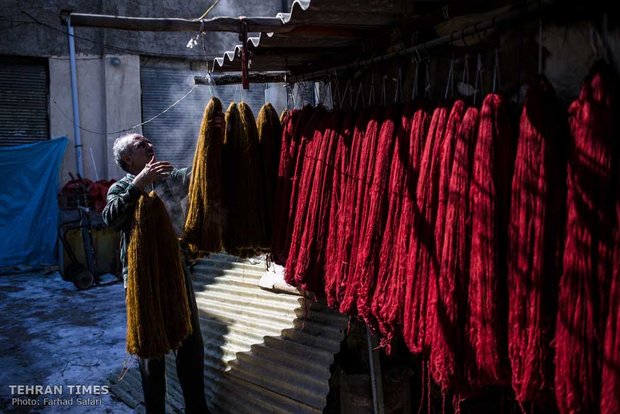 Traditional dyer caters to rug weaving workshops