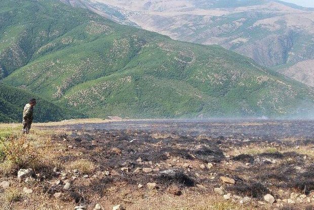 حجم آتش سوزی در منطقه «بوستانه» ملکشاهی گسترده است