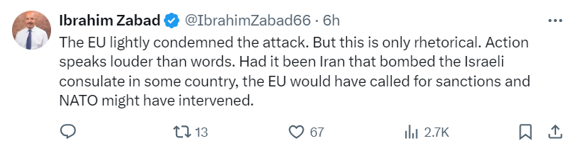 پاسخ احتمالی ایران به تجاوز صهیونیستها از نگاه کاربران «ایکس»