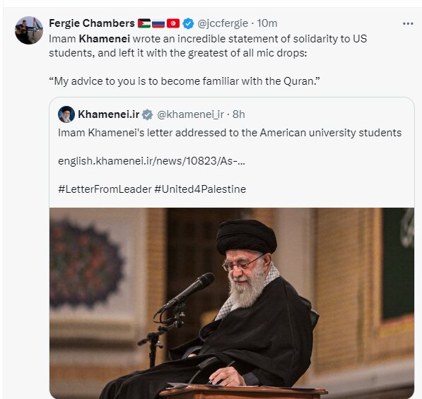 بازتاب نامه رهبر انقلاب به دانشجویان آمریکا در فضای بینالمللی