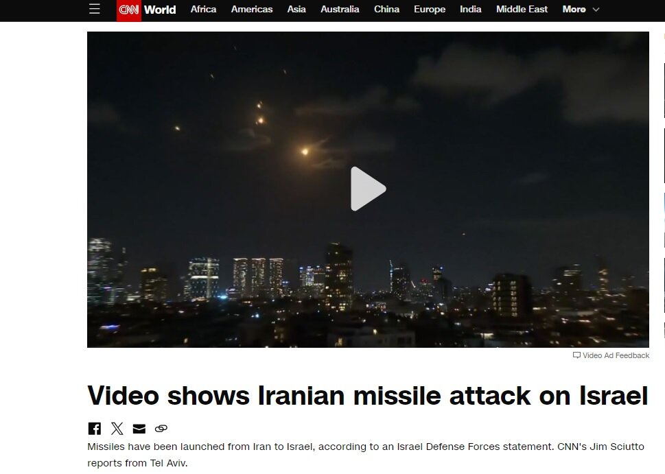 واکنش رسانههای جهان به حملات موشکی سپاه پاسداران به اراضی اشغالی