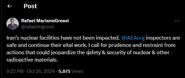 گروسی: تاسیسات هستهای ایران تحت تاثیر قرار نگرفته است