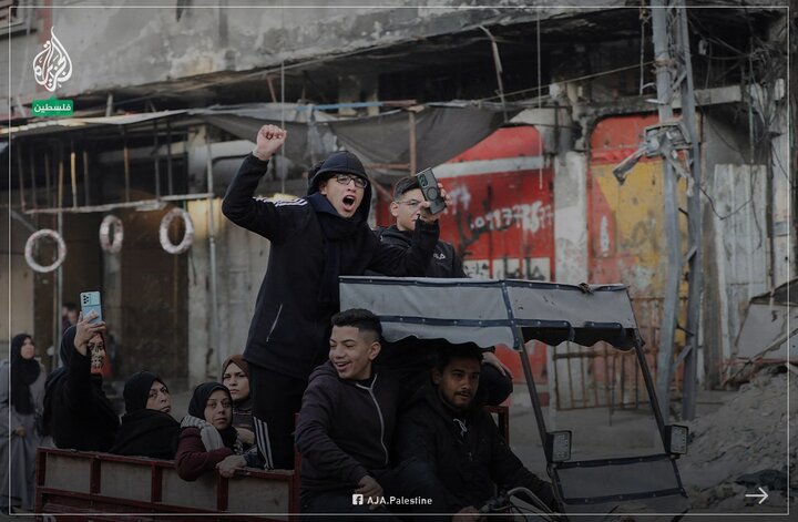 نمایی از حالوهوای غزه پس از آتشبس/ شادی پس از ۴۷۱ روز+ فیلم و عکس