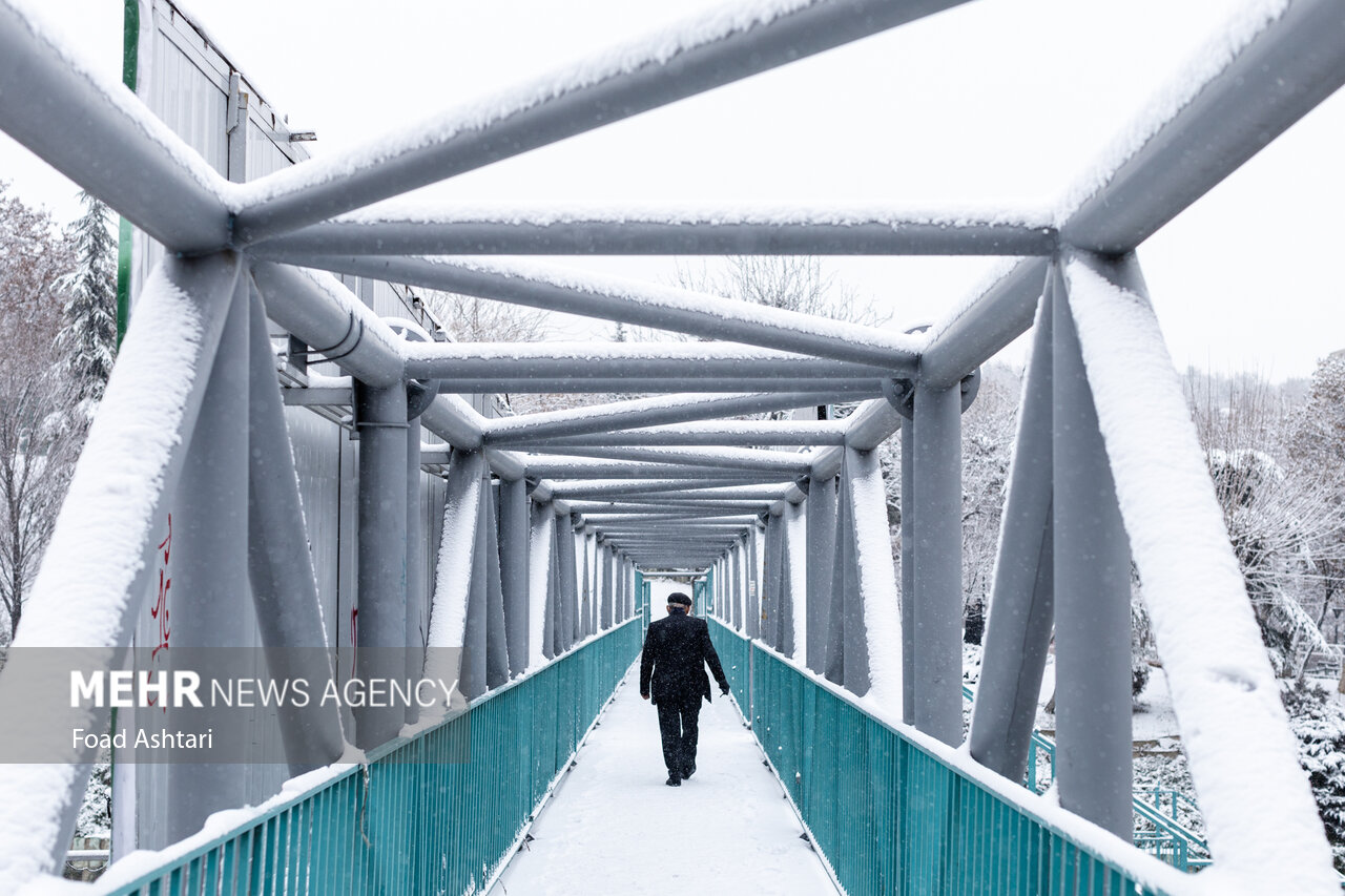 بارش برف در معابر پایتخت و خطر تصادفات زنجیرهای بارش برف در معابر پایتخت و خطر تصادفات زنجیرهای