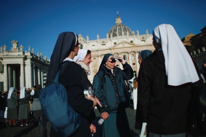 Close-up of ceremonial items for Pope Leo XIV