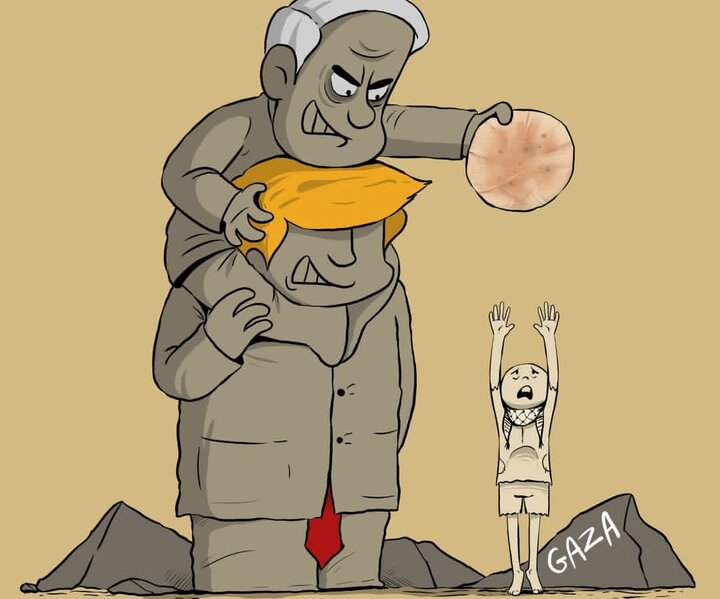 نقطهزنی هنرمندان کارتونیست یمنی و ایرانی علیه جنایات رژیم کودککش