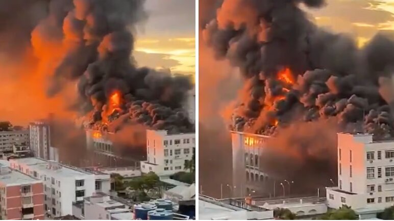 آتشسوزی گسترده در دانشکده «ماریستا سانتا ماریا» در برزیل + فیلم آتشسوزی گسترده در دانشکده «ماریستا سانتا ماریا» در برزیل + فیلم