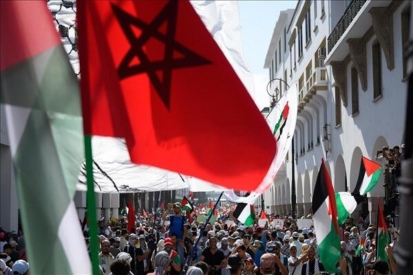 تجمع همبستگی با فلسطینیها مقابل پارلمان مغرب تجمع همبستگی با فلسطینیها مقابل پارلمان مغرب
