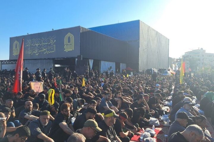آغاز مراسم بزرگداشت عاشورا در مرقد سید حسن نصرالله +تصاویر