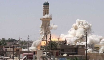 انهدام مساجد تاریخی موصل توسط داعش