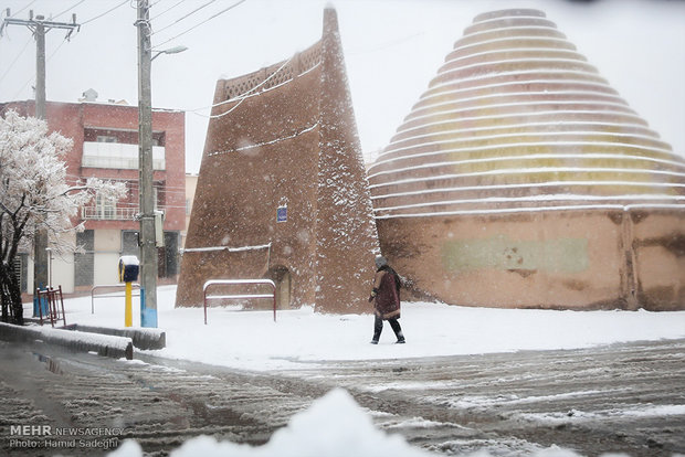 بارش برف در کرمان