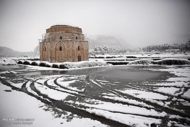 بارش برف در کرمان