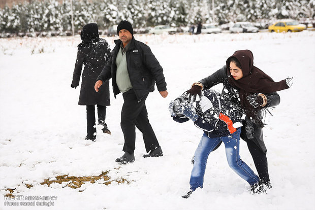 بارش برف در کرمان