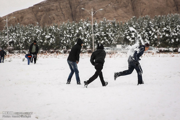 بارش برف در کرمان