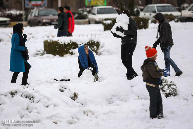 بارش برف در کرمان