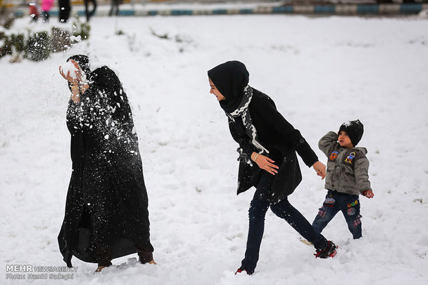 بارش برف در کرمان