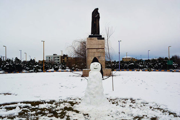 بارش برف در سیرجان 