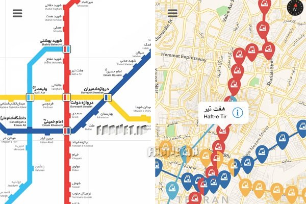 اپلیکیشن موبایلی مترو تهران/ مسیریابی و اطلاع از زمان حرکت قطار