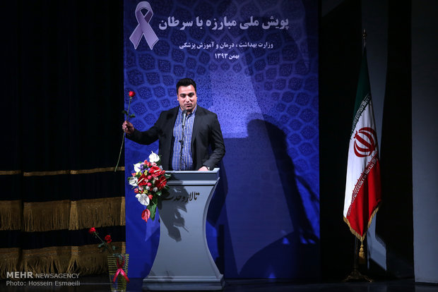 احسان حدادی قهرمان پرتاپ دیسک آسیا در همایش ملی مبارزه با سرطان