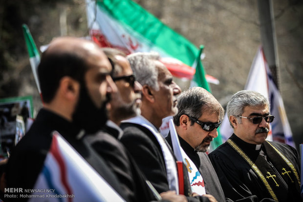 تجمع جامعه آشوریان ایران در مقابل نمایندگی سازمان ملل در تهران 