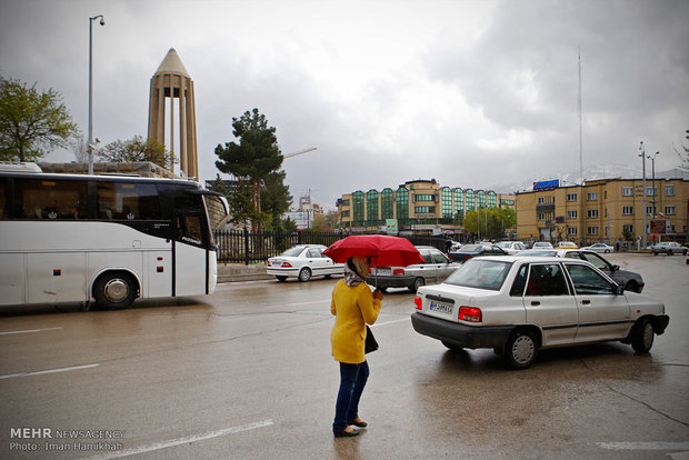 بارش شدید باران در همدان