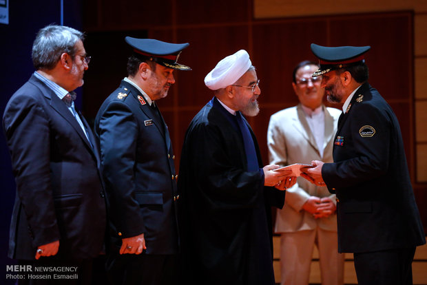 بیستمین همایش سراسری فرماندهان و مدیران ناجا با حضور حجت السلام حسن روحانی رئیس جمهور