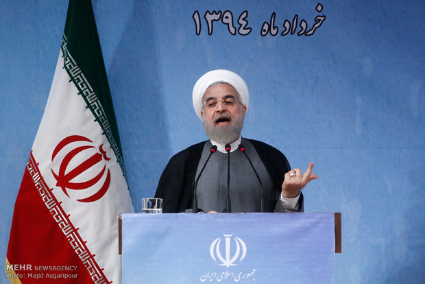 حسن روحاني في  مراسم الدورة العاشرة لمنح الجائزة الوطنية للبيئة
