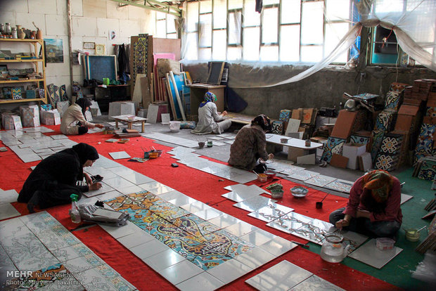 Traditional tiling workshop