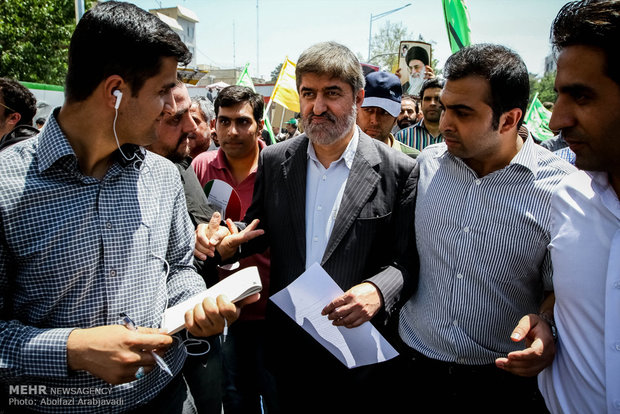 حضور علی مطهری نماینده مجلس شورای اسلامی در راهپیمایی روز جهانی قدس