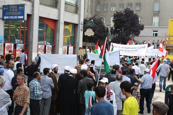 در چند صد متری کوبورگ؛ فریاد مرگ بر اسرائیل طنین انداز شد