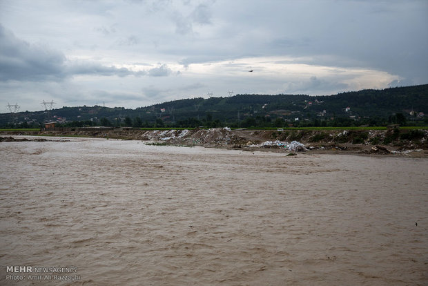 خسارت سیلاب در منطقه چهاردانگه مازندران