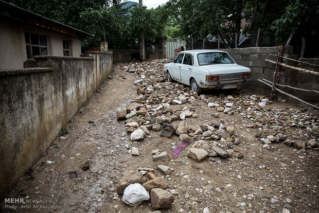 خسارت سیلاب در منطقه چهاردانگه مازندران