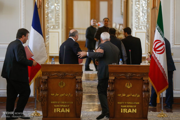 Iranian, French FMs hold presser