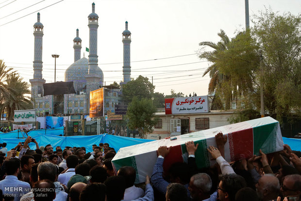 مراسم استقبال از 9 شهید غواص در بندر عباس