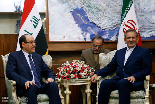 دیدار نوری المالکی معاون اول رییس جمهور عراق با اسحاق جهانگیری معاون اول رئیس‌جمهور ایران