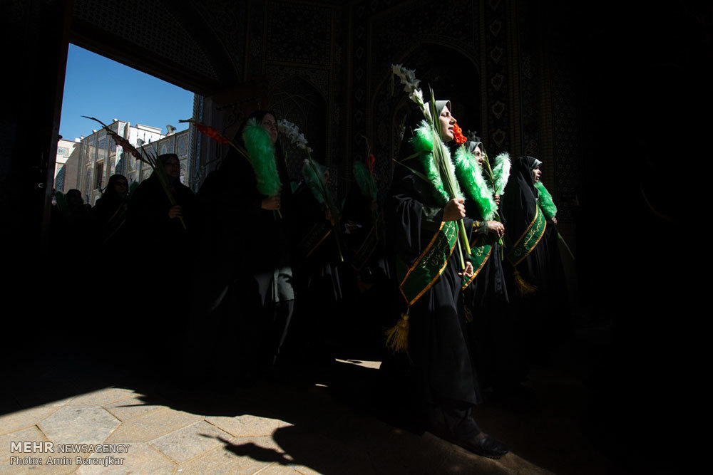 پیاده روی بانوان شیرازی در سالروز ولادت حضرت معصومه (س)