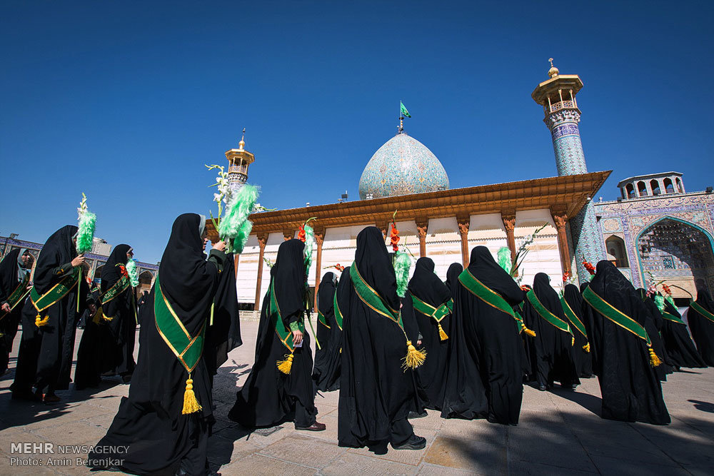 پیاده روی بانوان شیرازی در سالروز ولادت حضرت معصومه (س)