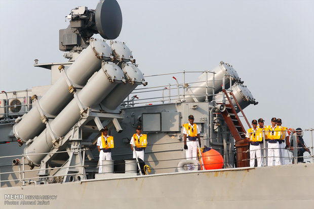 Indian fleet decks at Iranian port