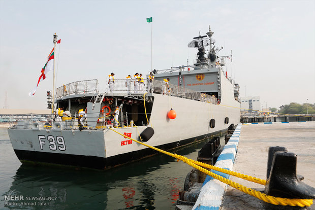 Indian fleet decks at Iranian port