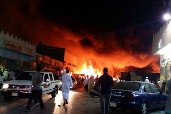 آتش‌سوزی در یکی از پایانه‌های نفتی عربستان