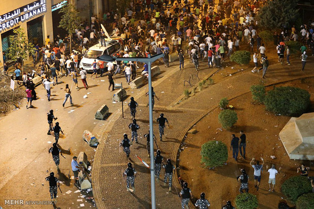 تظاهرات اعتراضی در بیروت به خشونت کشیده شد