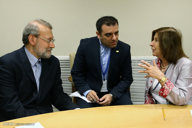 Larijani meets British Speaker of House of Lords Baroness D'Souza