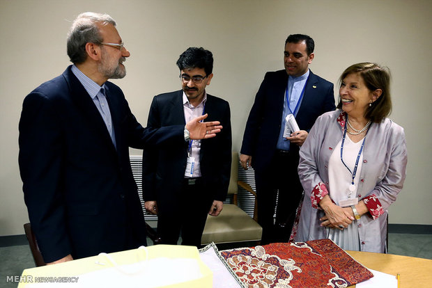 Larijani meets British Speaker of House of Lords Baroness D'Souza