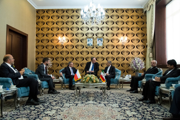 Iran economy min., Czech FM meet