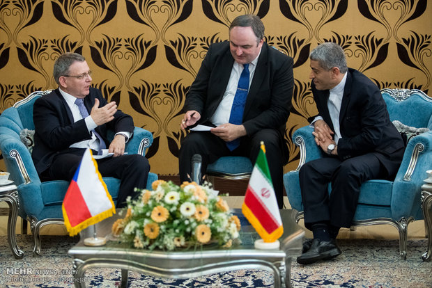 Iran economy min., Czech FM meet