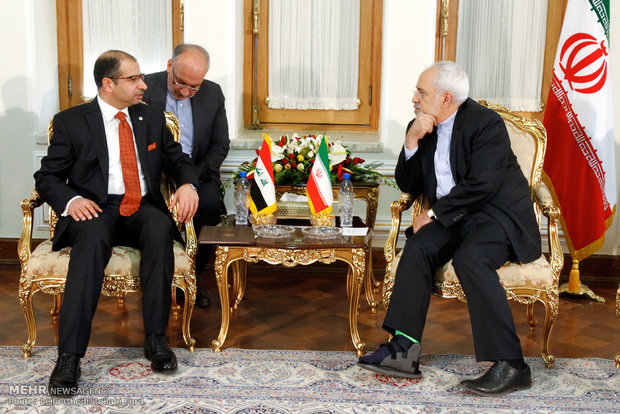رئيس مجلس النواب العراقي يلتقي وزير الخارجية الايراني
