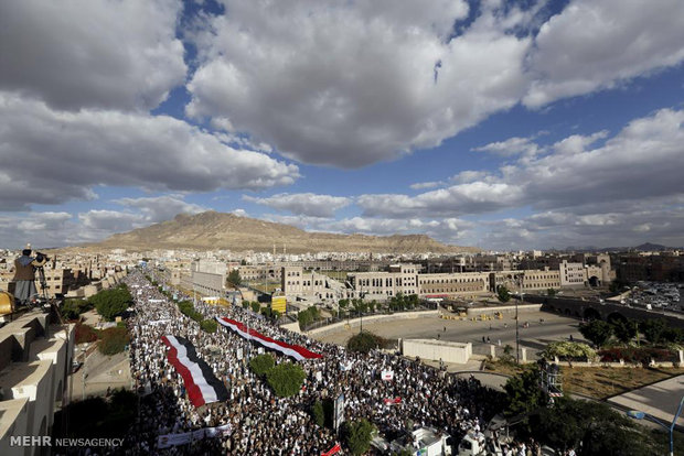 راهپیمایی میلیونی یمنی ها به مناسبت یک سال «مقاومت»